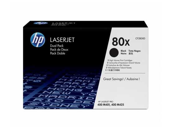 Toner 80X Blk Dual Pack CF280XD